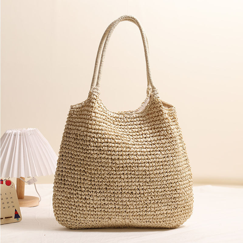 Handmade wicker tote bag with sturdy handles LoungeYard — product view 3