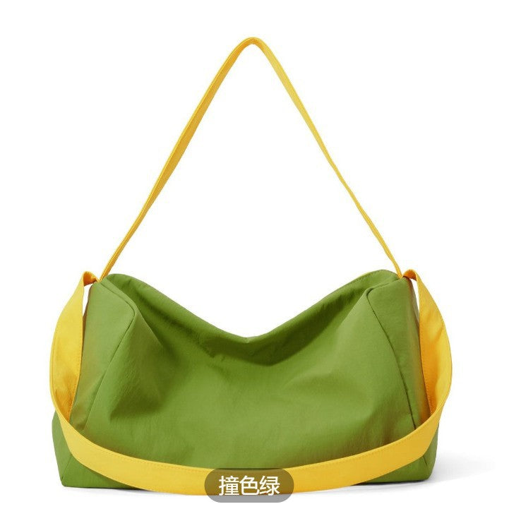 Lightweight Nylon Crescent Shoulder Bag with Wide Contrast Strap LoungeYard — product view 5