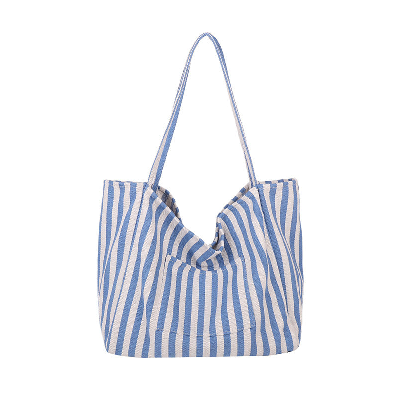 Spacious Striped Beach Tote — product view 2
