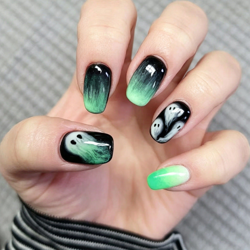 Ghost-Themed Artistic Press-On Nail Set — product view 1