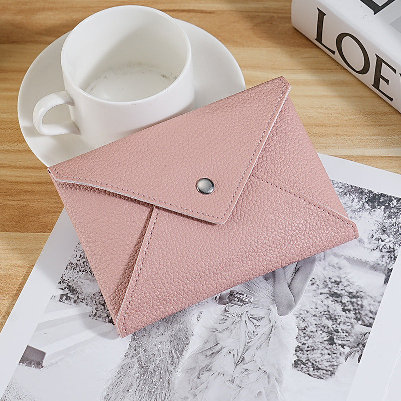 Textured Leather Envelope Wallet — product view 4