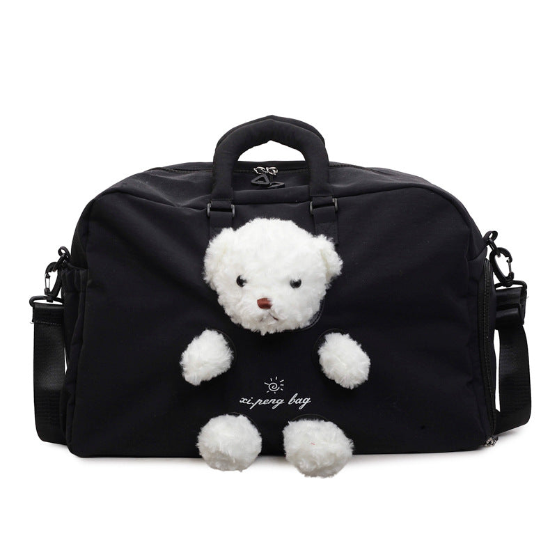 Travel bag with cute plush bear LoungeYard — product view 4