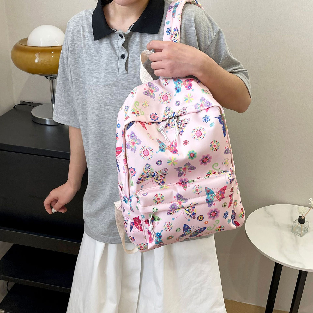 Butterfly Print Casual Backpack LoungeYard — product view 2