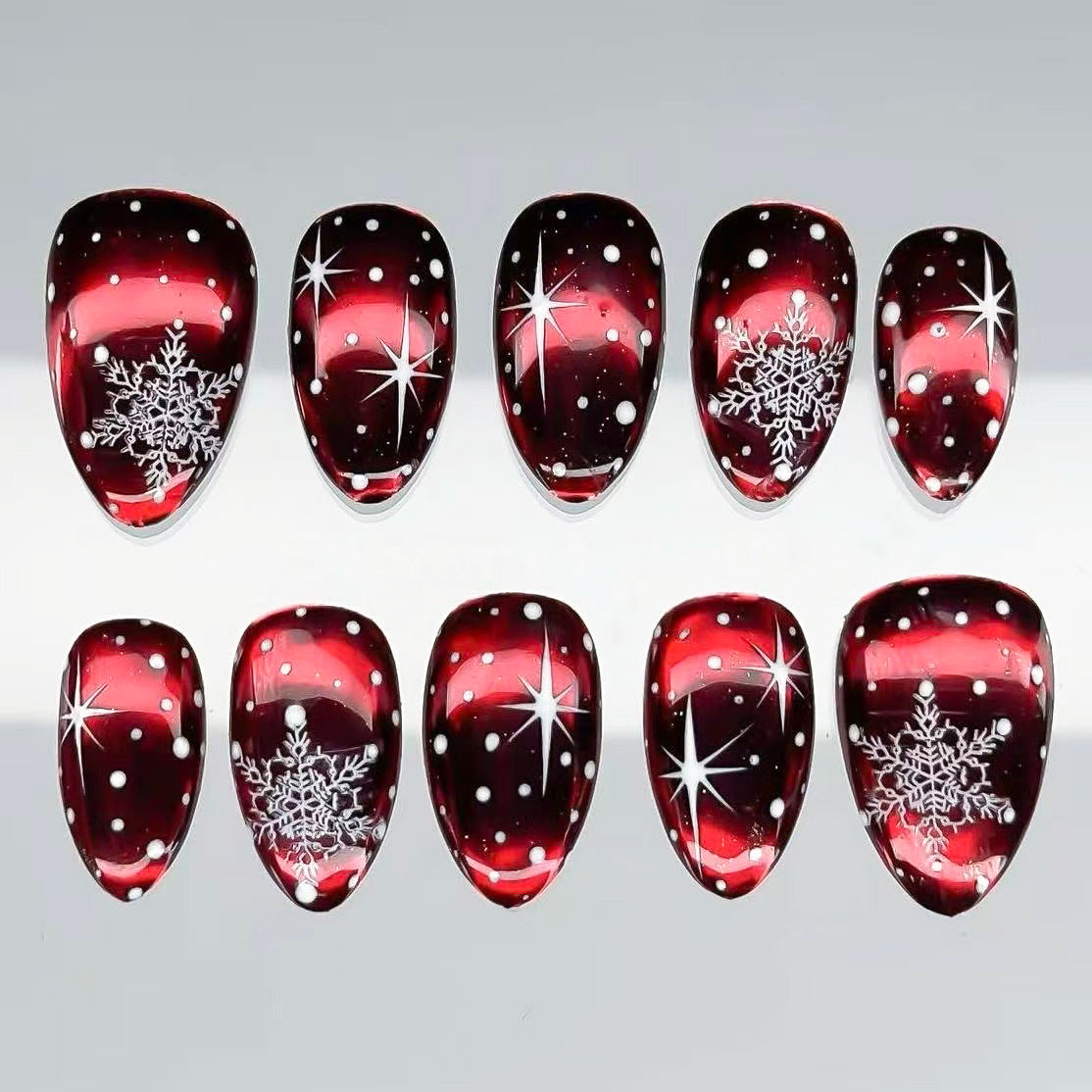 Festive Snowflake Press-On Nail Art — product view 1