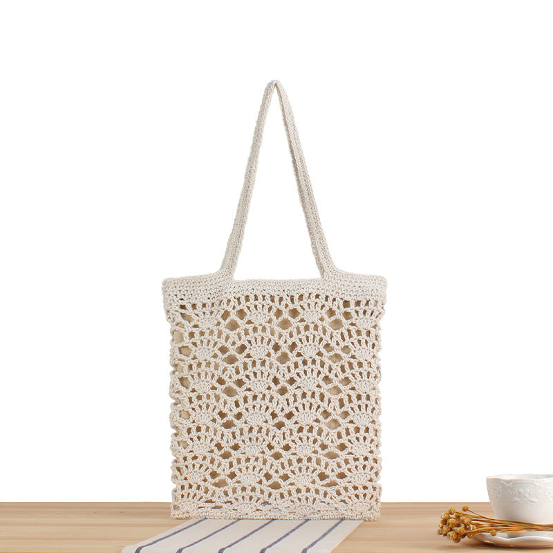 Macramé Beach Bag with Handwoven Design LoungeYard — product view 5