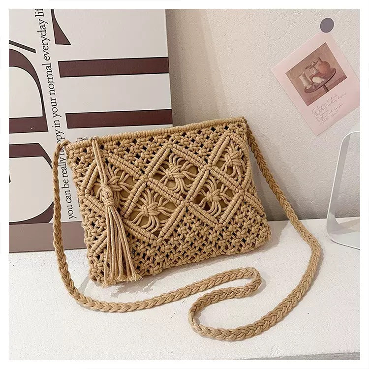 Handmade Macrame Shoulder Bag LoungeYard — product view 4