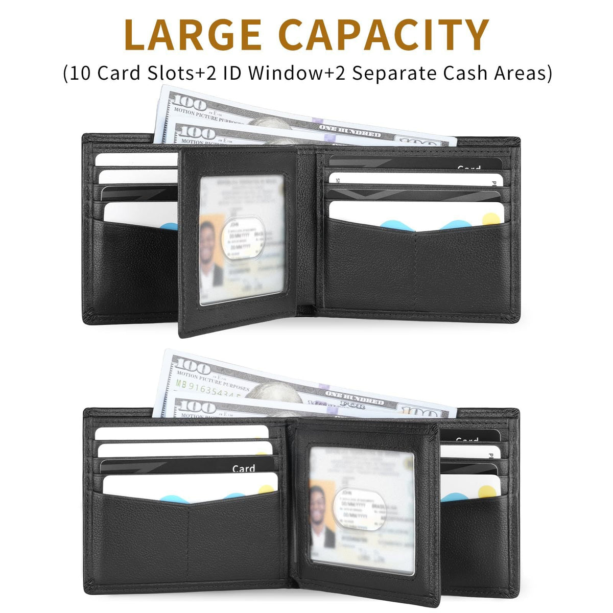 Dual-Compartment Leather Wallet LoungeYard — product view 3