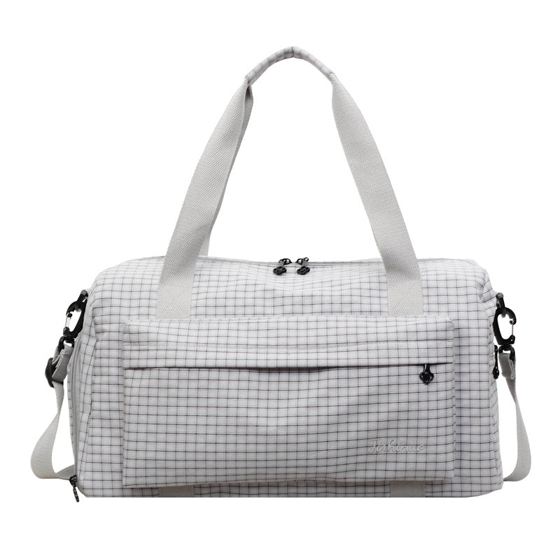 Grid Patterned Travel Duffel Bag LoungeYard — product view 6