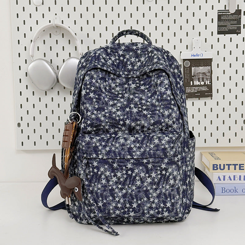Spacious Star-Patterned Casual Backpack LoungeYard — product view 6