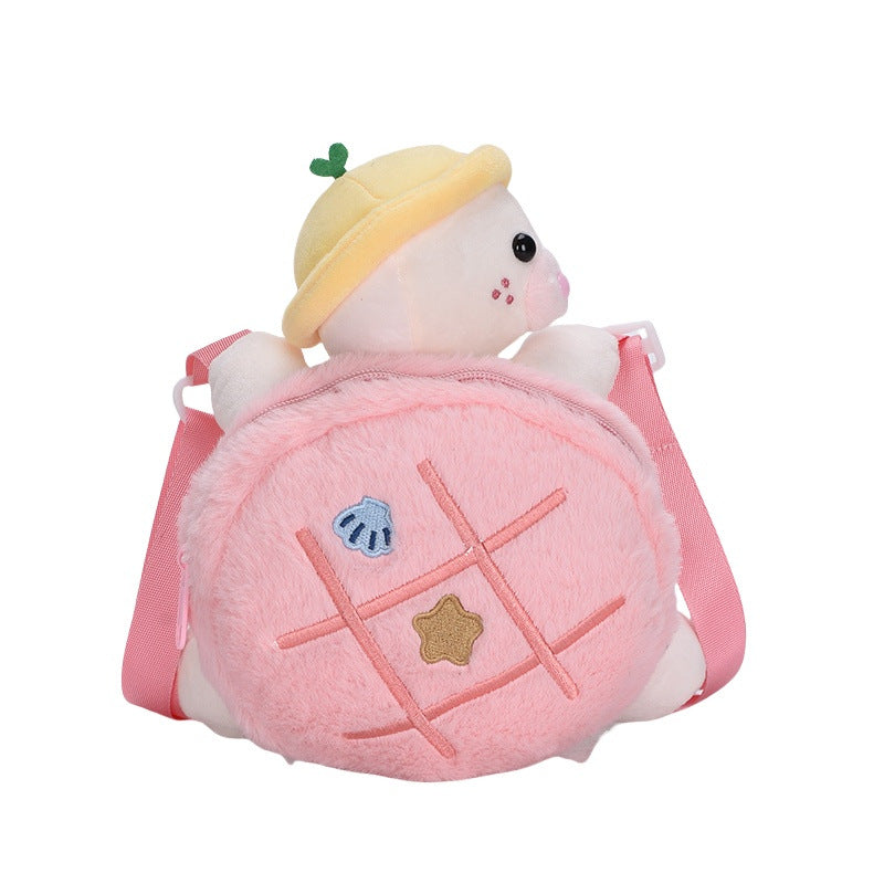 Cuddly soft children's backpack with cute animal design LoungeYard — product view 5