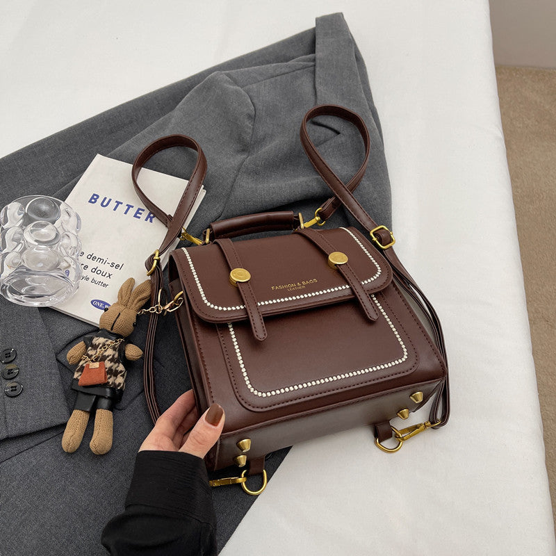 Vintage-Inspired Structured Satchel Bag LoungeYard — product view 6