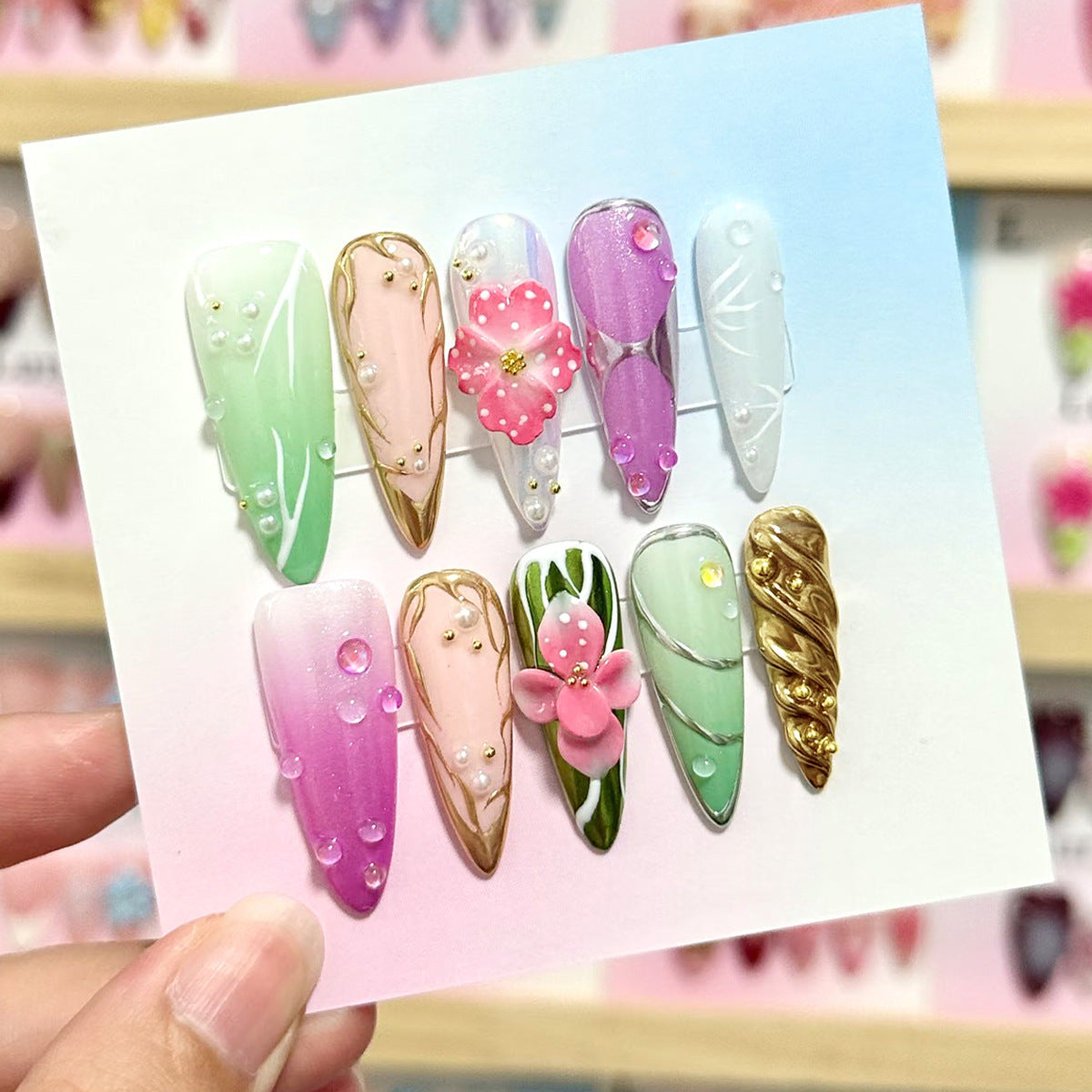 Premium Decorative Press-On Nail Art Set — product view 2