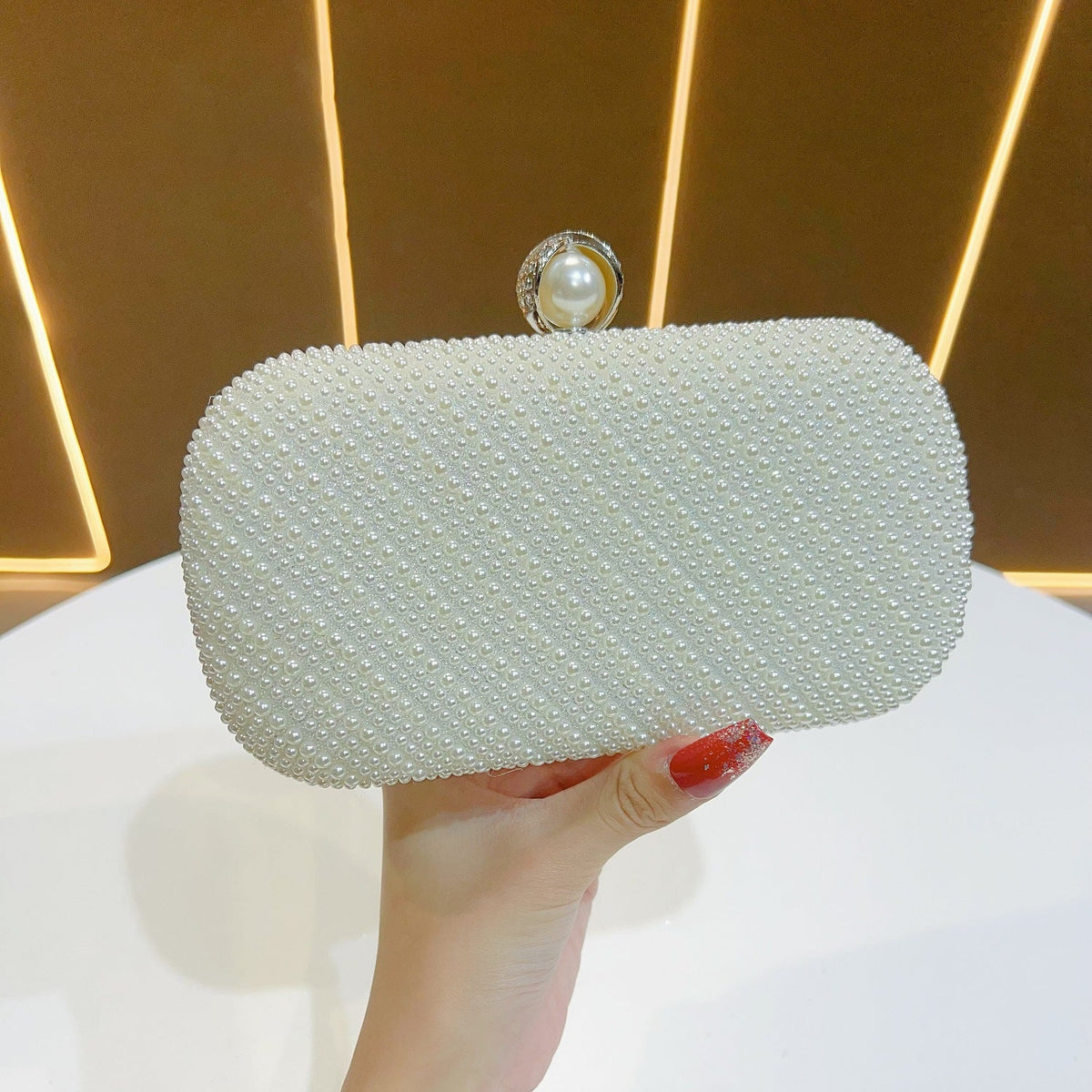 Pearl-Studded Evening Clutch — product view 7