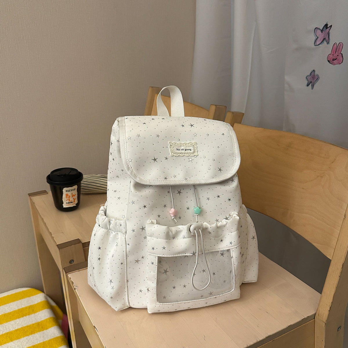 Fun Star-Embellished Mini Backpack LoungeYard — product view 6