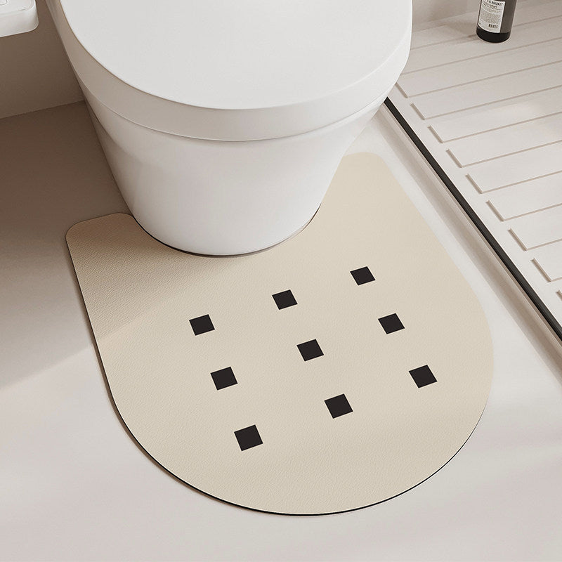 Non-Slip Memory Foam Bathroom Rug Set with Geometric Square Cutout Pattern — product view 2