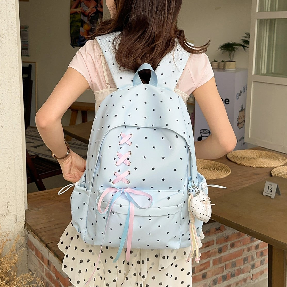 Charming Star-Embellished Backpack LoungeYard — product view 2