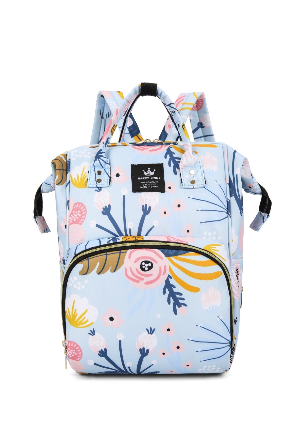 Stylish Floral Patterned Baby Care Backpack LoungeYard — product view 6