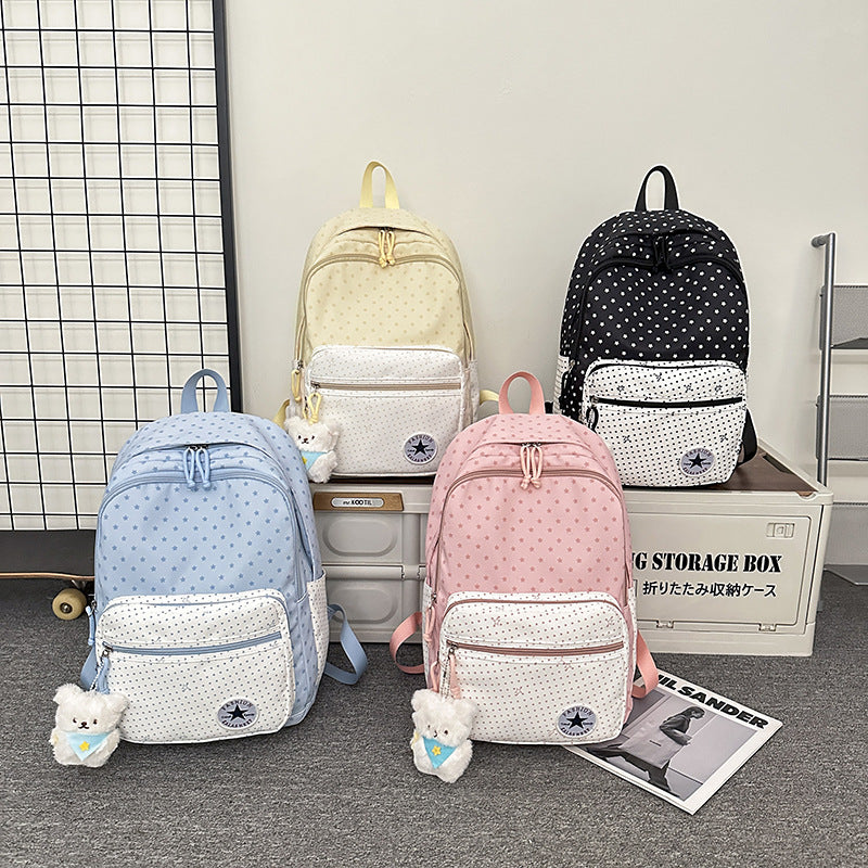Playful Star-Patterned School Backpack LoungeYard — product view 4