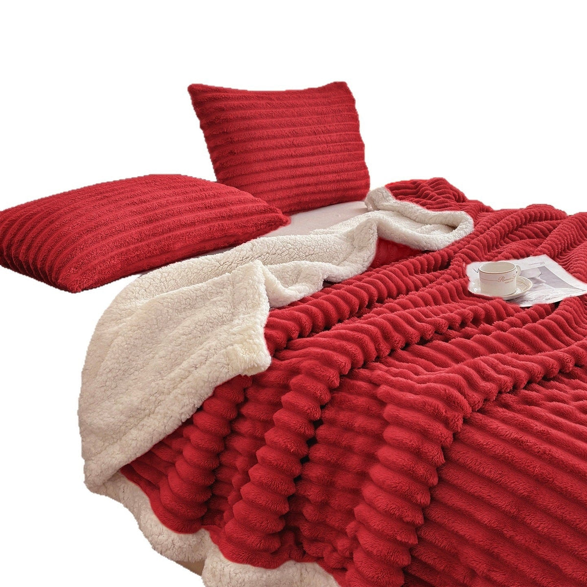 Luxurious Plush Stripe Fleece Blanket — product view 5