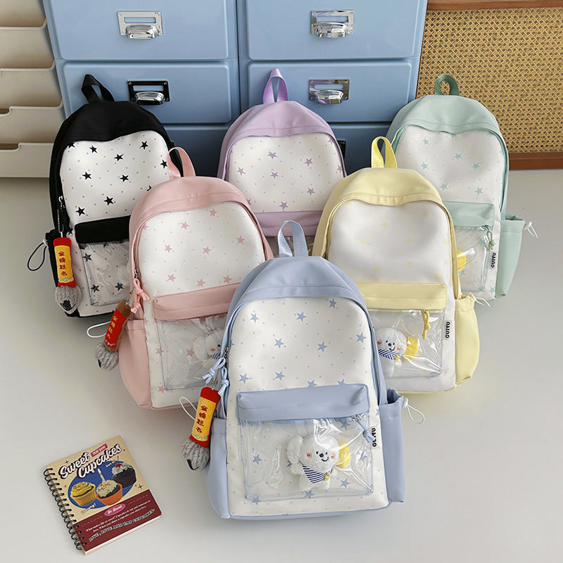 Fun-Themed Star Pattern Backpack LoungeYard — product view 4