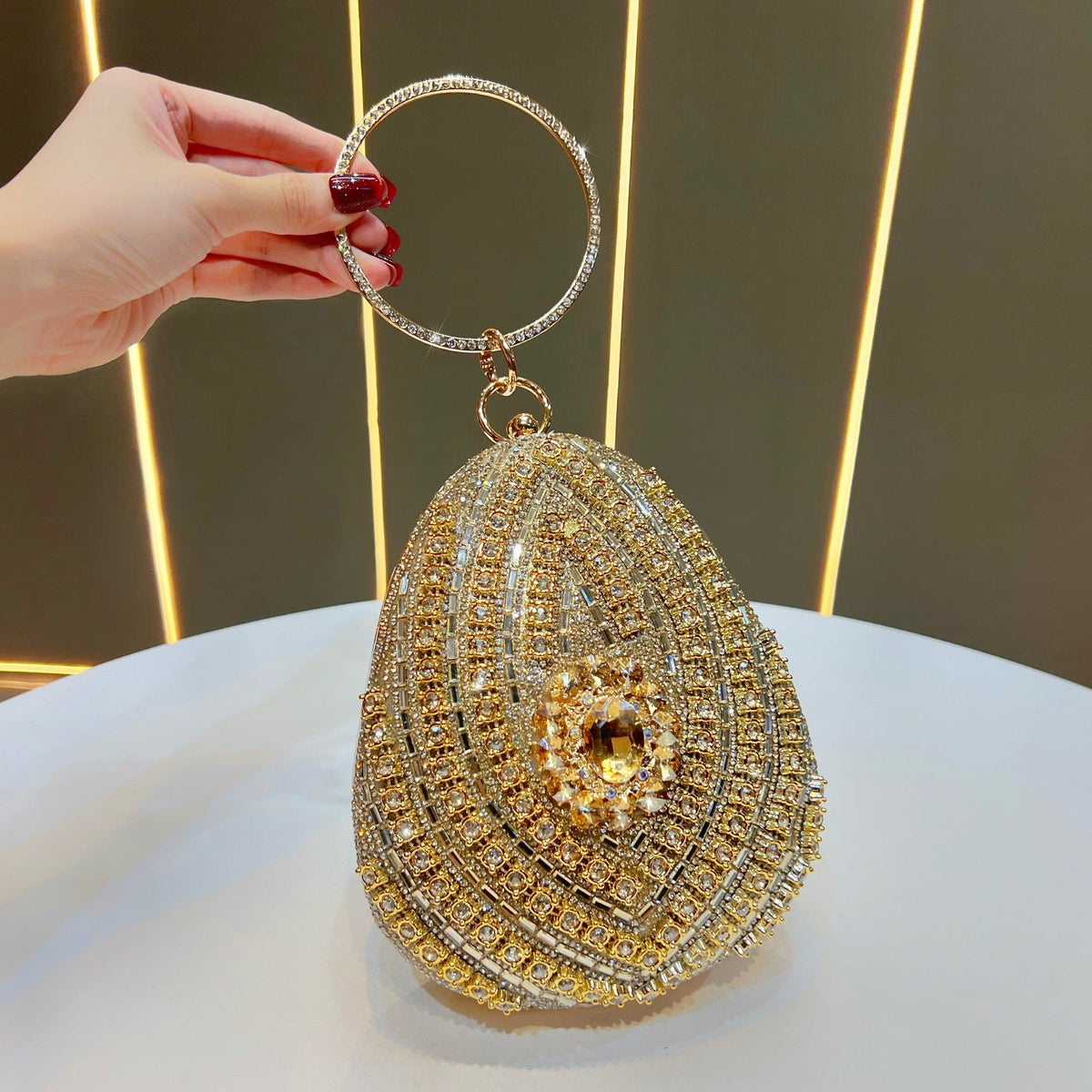 Decorative Rhinestone Handheld Clutch — product view 2