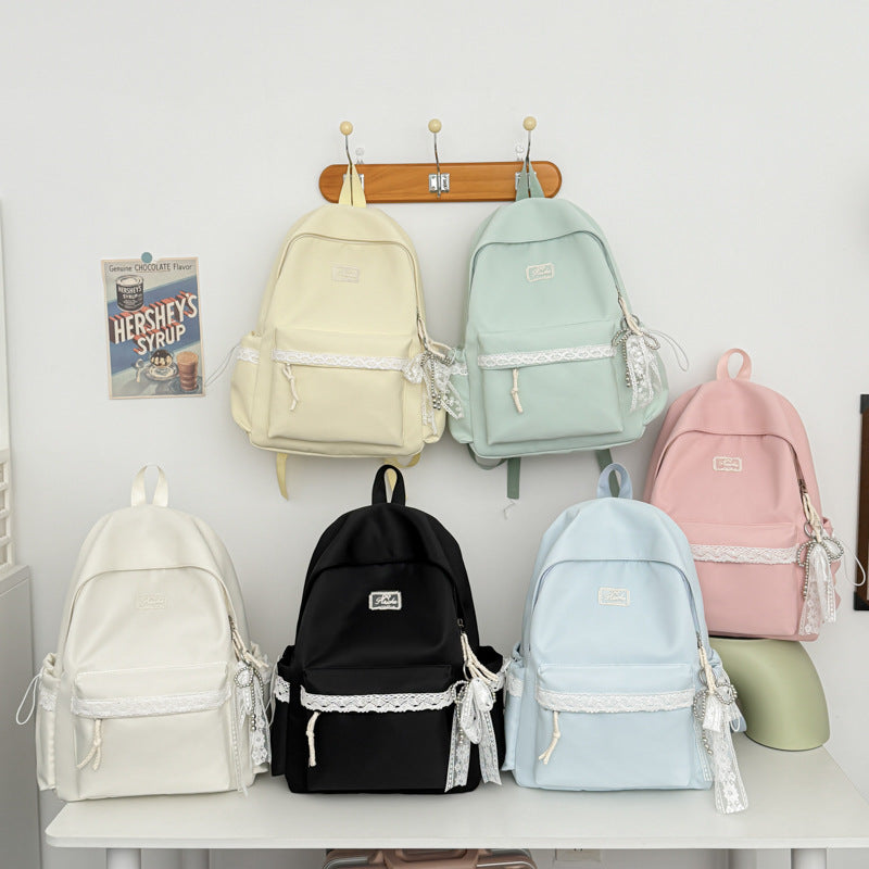 Adorable Lace-Trimmed Backpack LoungeYard — product view 2