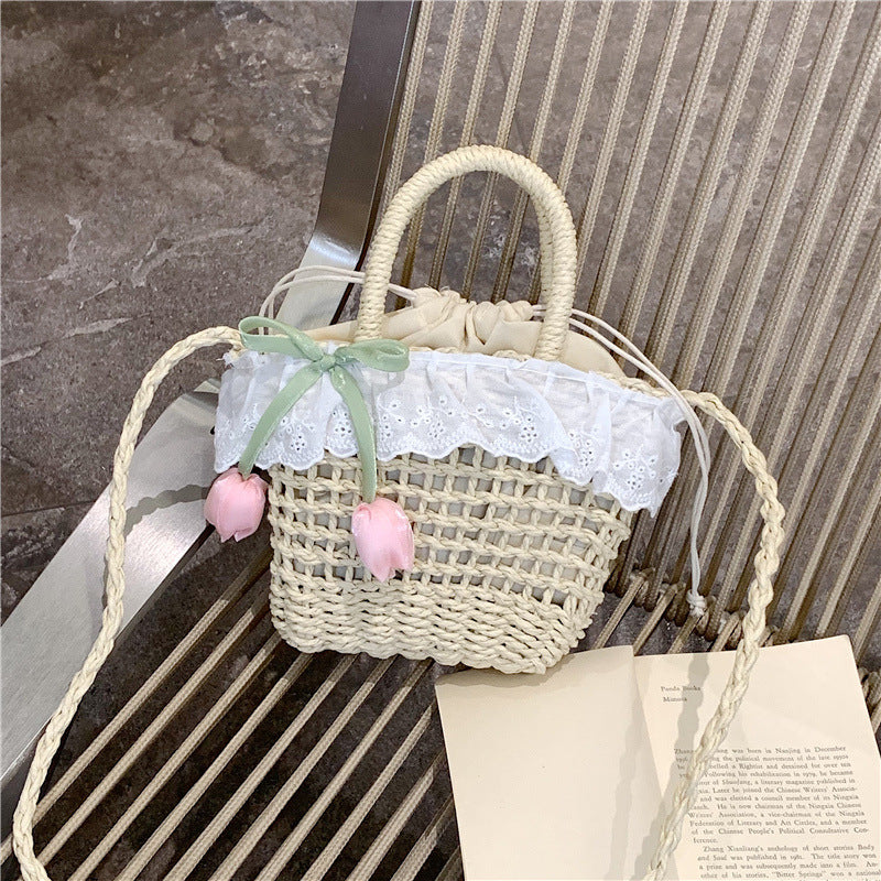 Woven Straw Tote Bag — product view 4