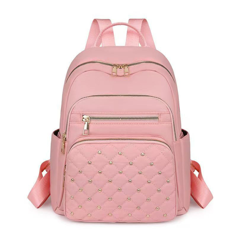 Women's Quilted Backpack with Decorative Studs LoungeYard — product view 5