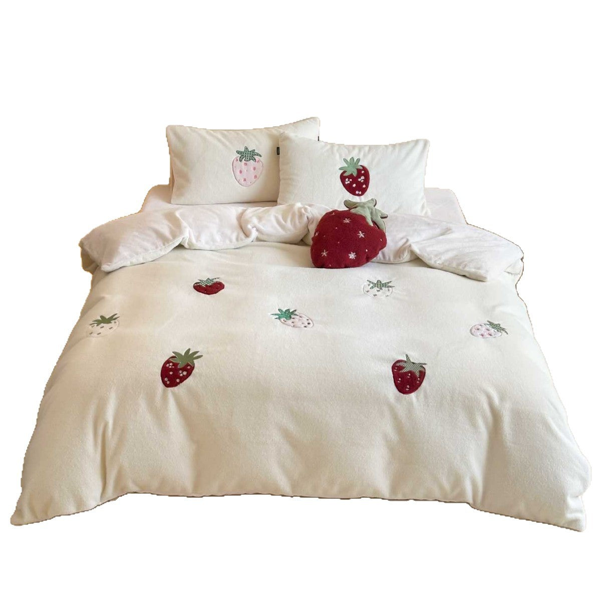 Children's bedding set with cuddly rabbit appliqué and velvety border — product view 1