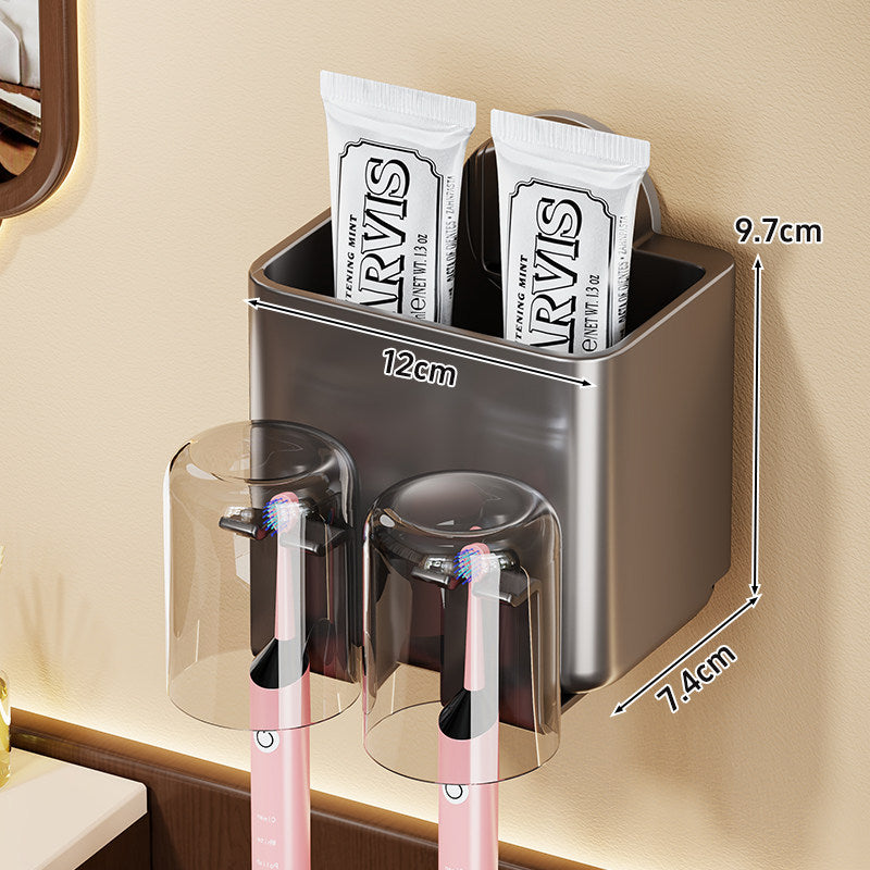 Wall-Mounted Toothbrush and Toothpaste Organizer — product view 2