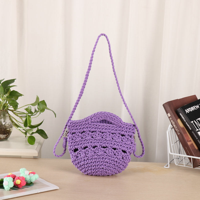 Handcrafted shoulder bag with unique knit design LoungeYard — product view 2