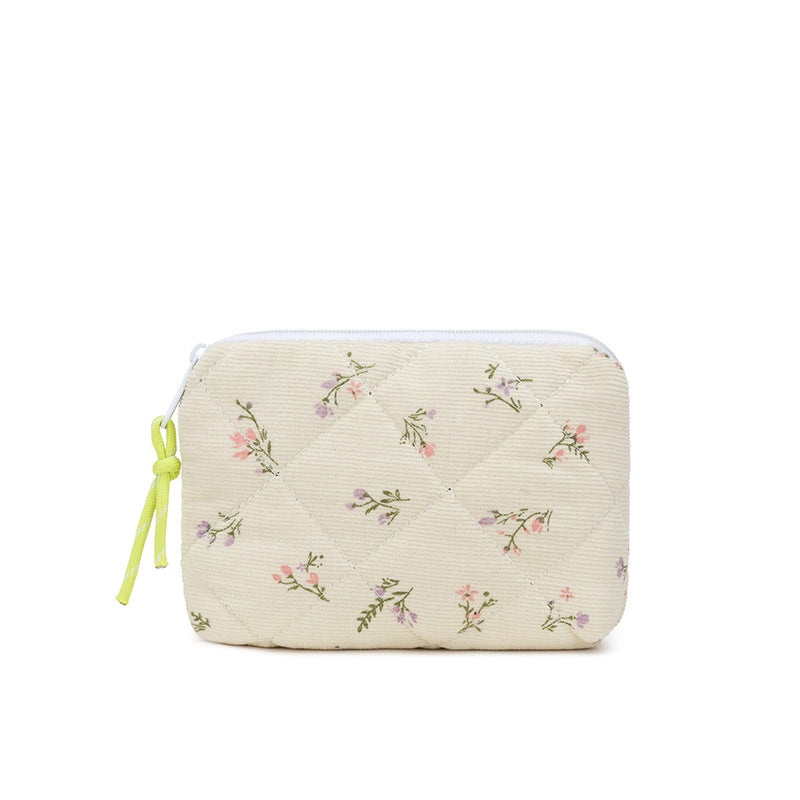 Quilted Floral Makeup Pouch — product view 1