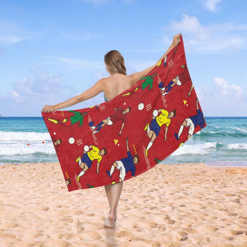 Beach towel in creative wave pattern LoungeYard — product view 5