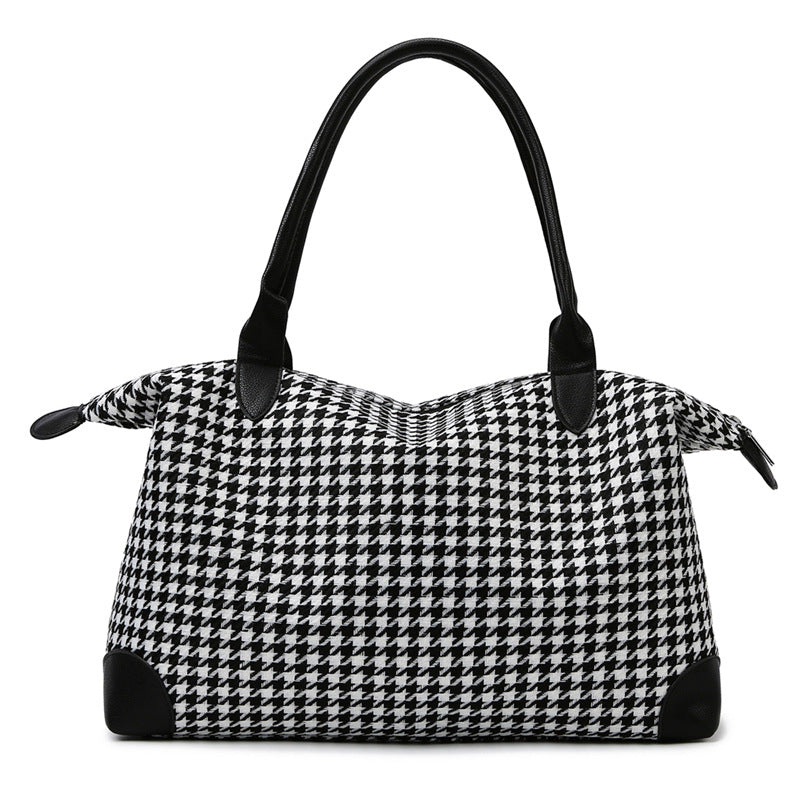 Fashionable handbag in timeless houndstooth pattern LoungeYard — product view 6