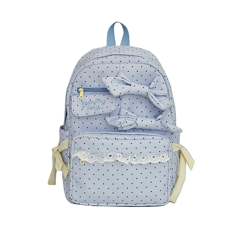 Cute Bow-Embellished School Backpack LoungeYard — product view 2