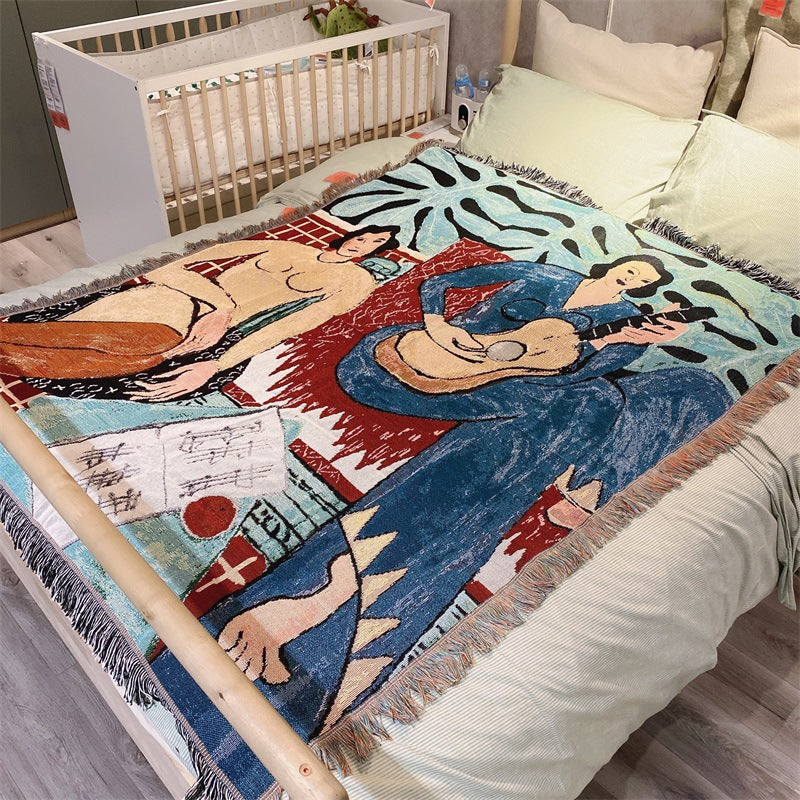 Artistic Patterned Throw Blanket — product view 1