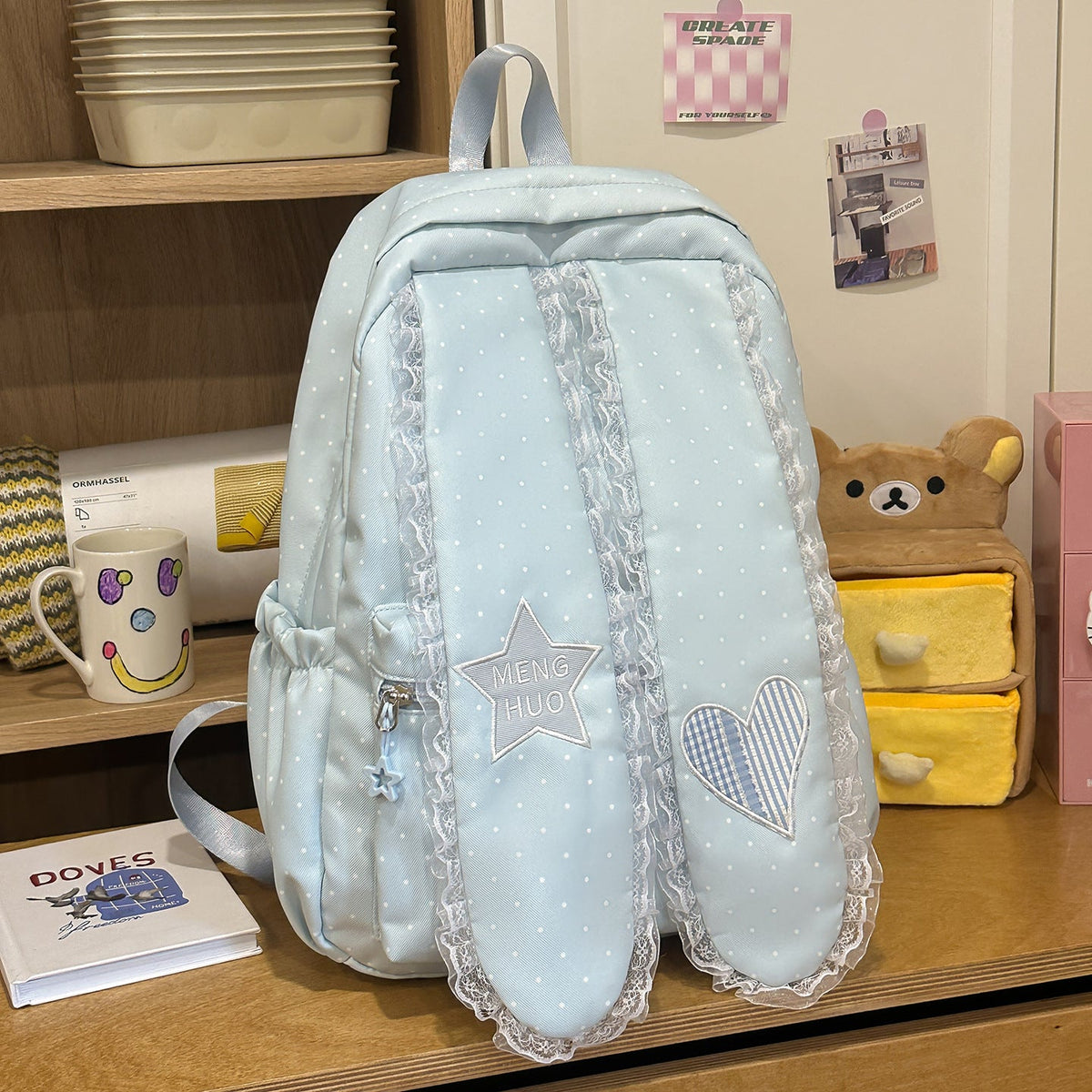 Playful Decorative Patchwork Backpack LoungeYard — product view 6