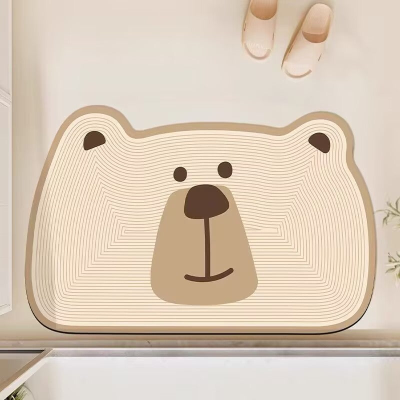 Bear-Shaped Soft Bath Mat — product view 1
