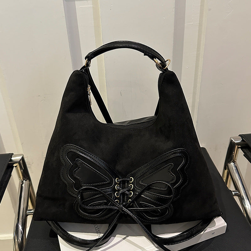 Butterfly Embellished Suede Hobo Bag — product view 2