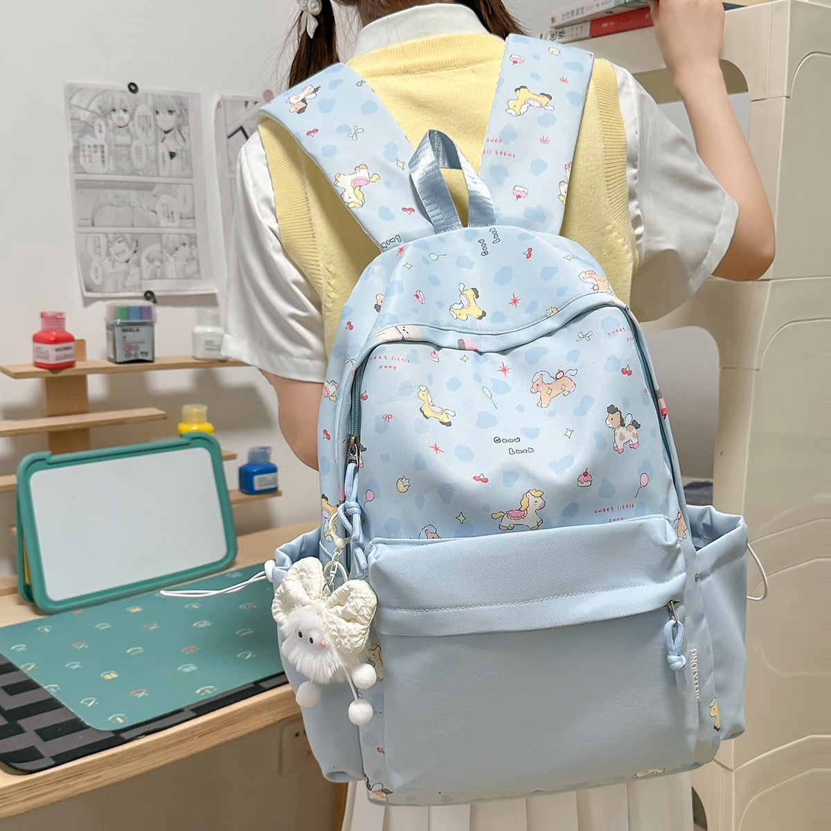 Cute Character Print Backpack LoungeYard 1791205506 — product view 2