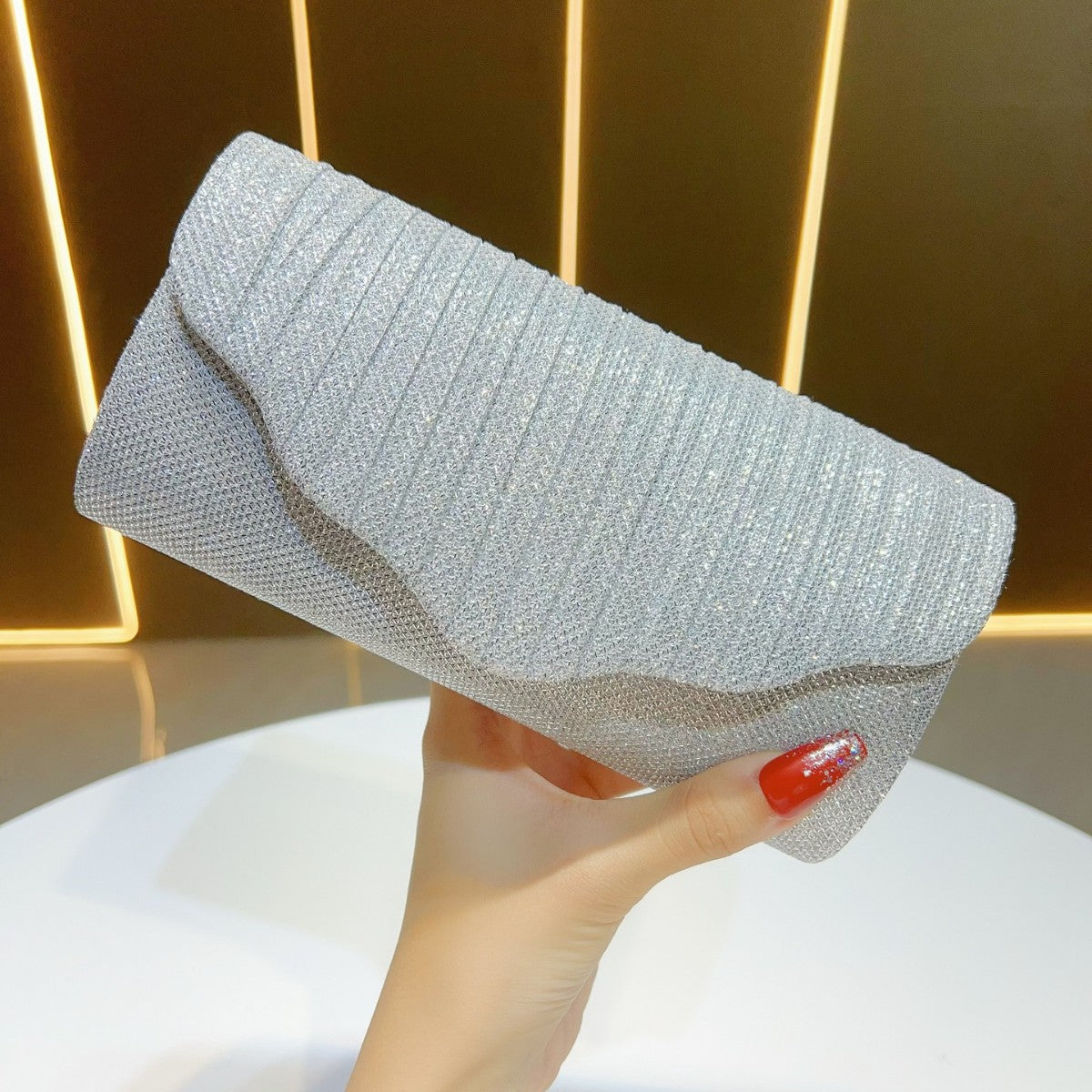 Luxurious Textured Evening Clutch — product view 1