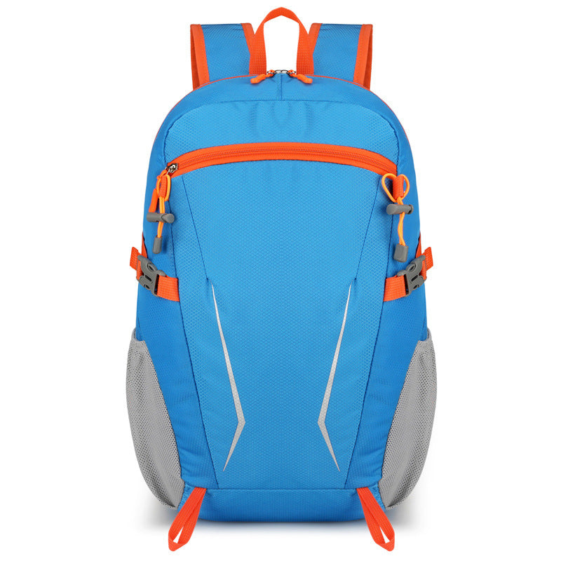 Unisex nan light day backpack with reflective inserts, padded back and side mesh pockets LoungeYard — product view 4