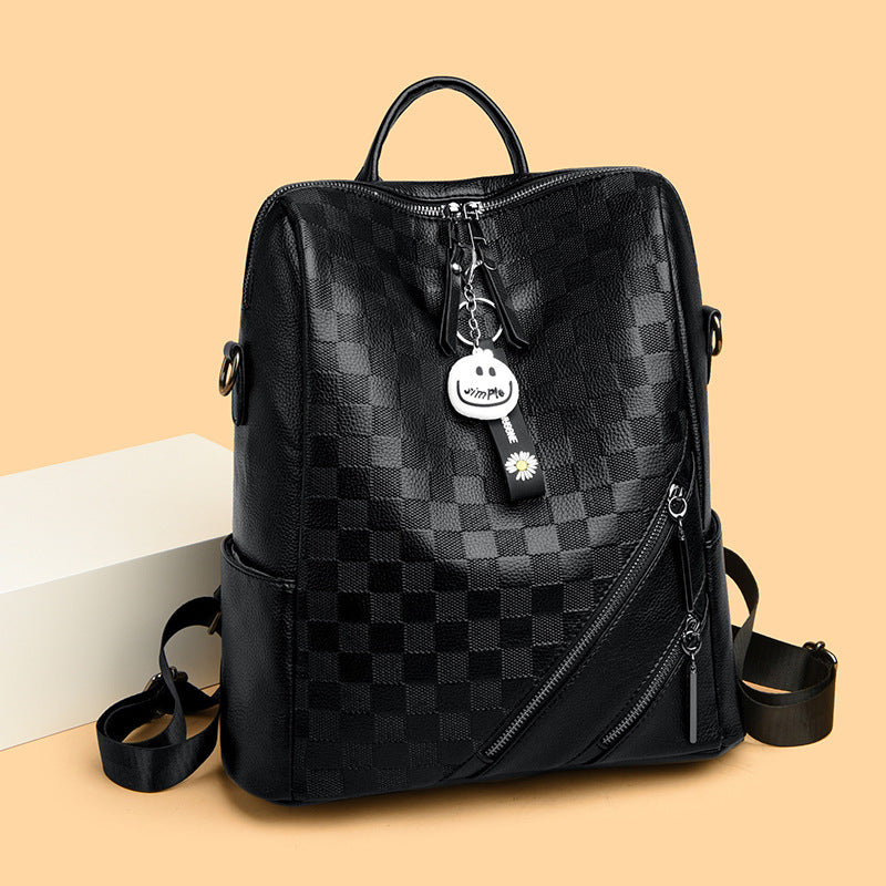 Checkered Pattern Stylish Backpack LoungeYard — product view 3