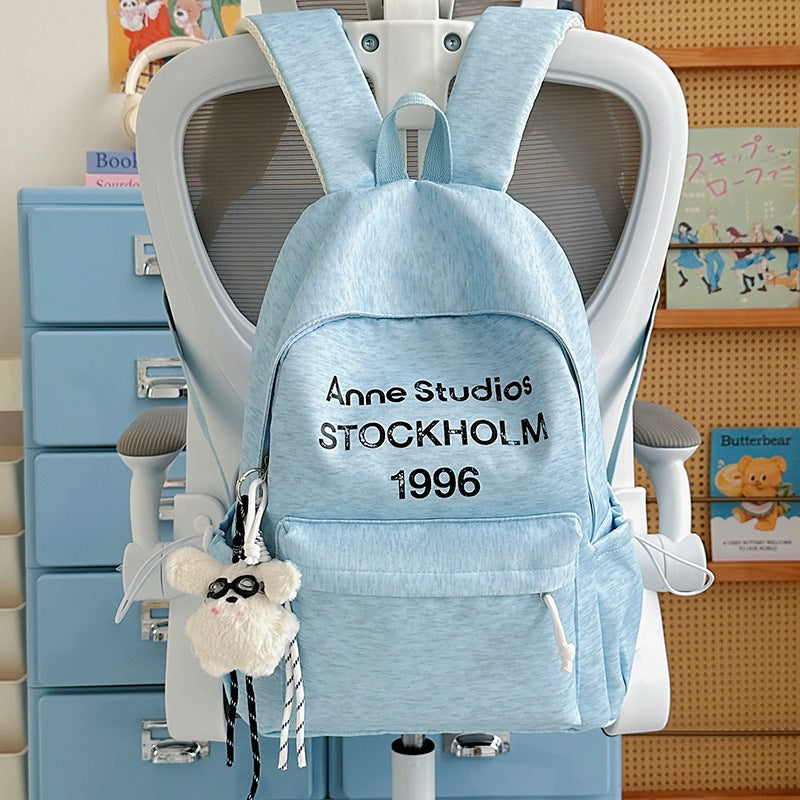 Casual Lightweight Backpack with Cute Plush Charm LoungeYard — product view 7