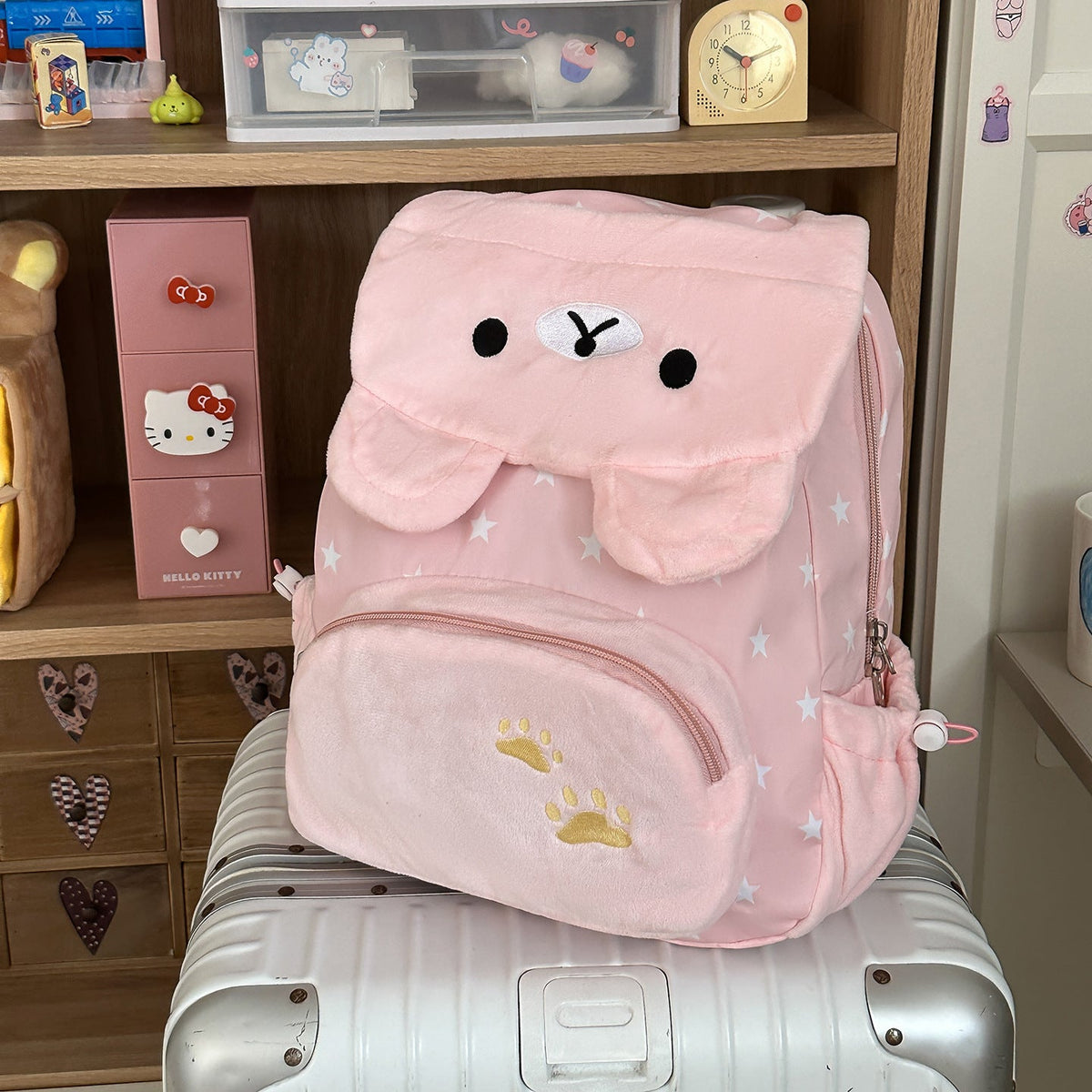 Cute Animal-Theme Plush Backpack LoungeYard — product view 7