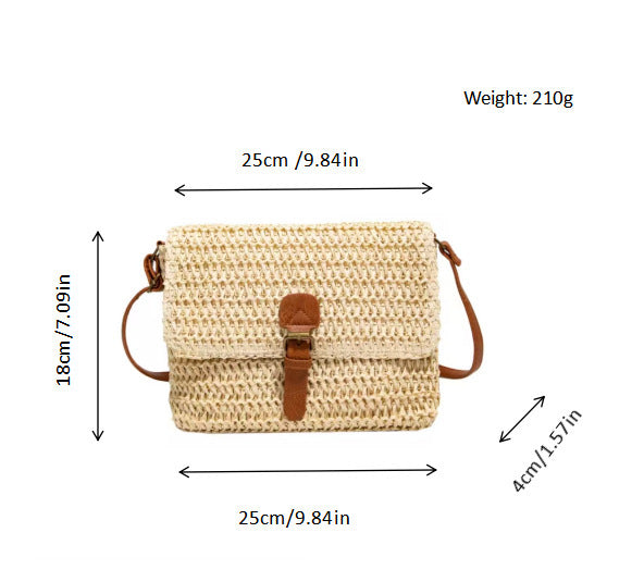 Handbag made of braided natural material with adjustable shoulder strap LoungeYard — product view 6