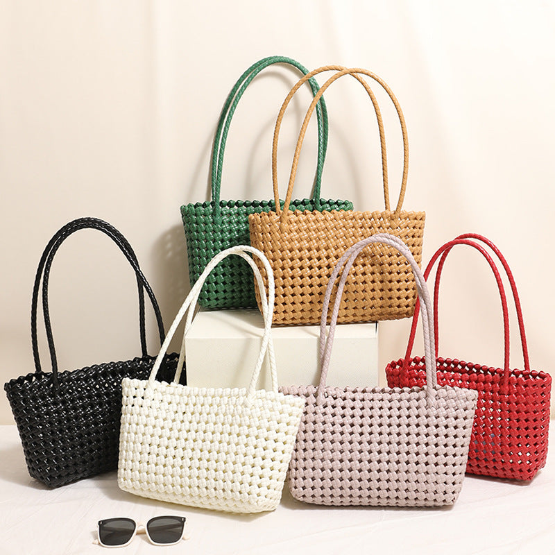 Braided Beach Bag with Practical Folding Mechanism LoungeYard — product view 1