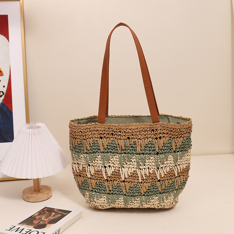 Braided tote bag with unique pattern mix LoungeYard — product view 4