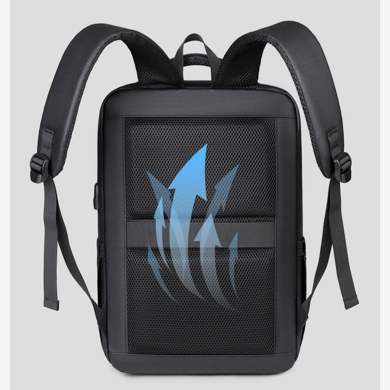 More modern laptop backpack with integrated security system and thoughtful interior LoungeYard — product view 3