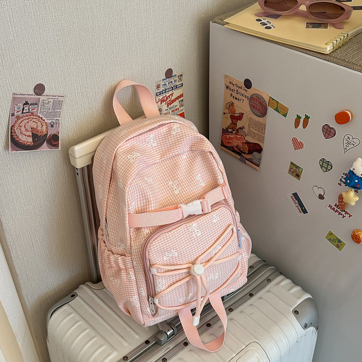 Charming Bow-Embellished Casual Backpack LoungeYard — product view 7